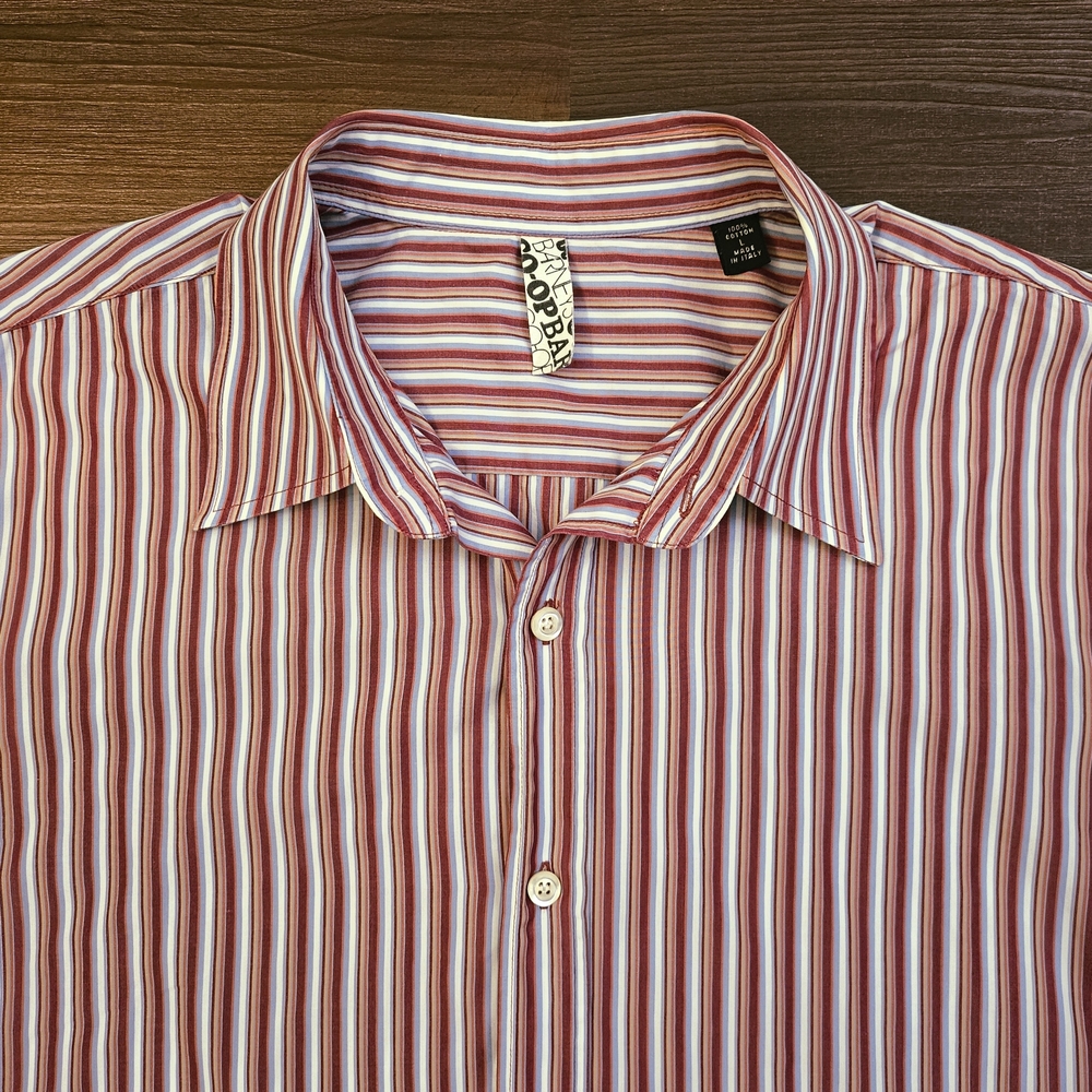 Barney's Co-op - Multicolor Striped Button Down Shirt - Made in Italy - Size L